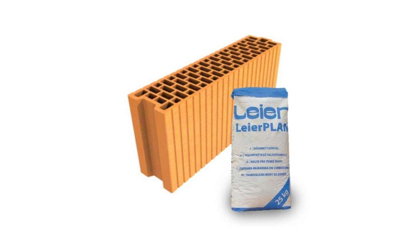 LeierPLAN 12/50 N+F csiszolt tégla + vékony falazóhabarcs