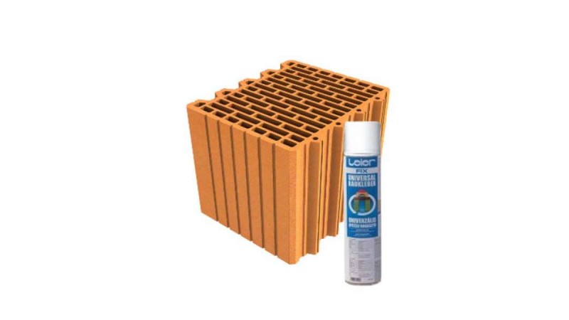LeierPLAN 30 N+F csiszolt tégla + LeierFIX univerzális ragasztóhab
