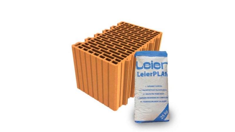 LeierPLAN 38 N+F csiszolt tégla + vékony falazóhabarcs