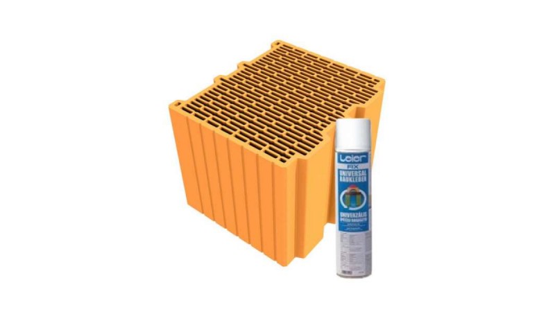 LeierPLAN 38 Pro csiszolt tégla + LeierFIX univerzális ragasztóhab